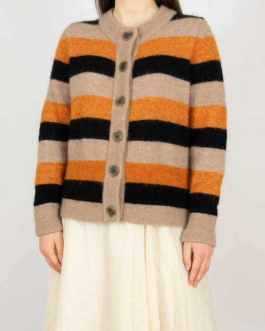 Kardigan (wełna + alpaka) w paski SELECTED FEMME