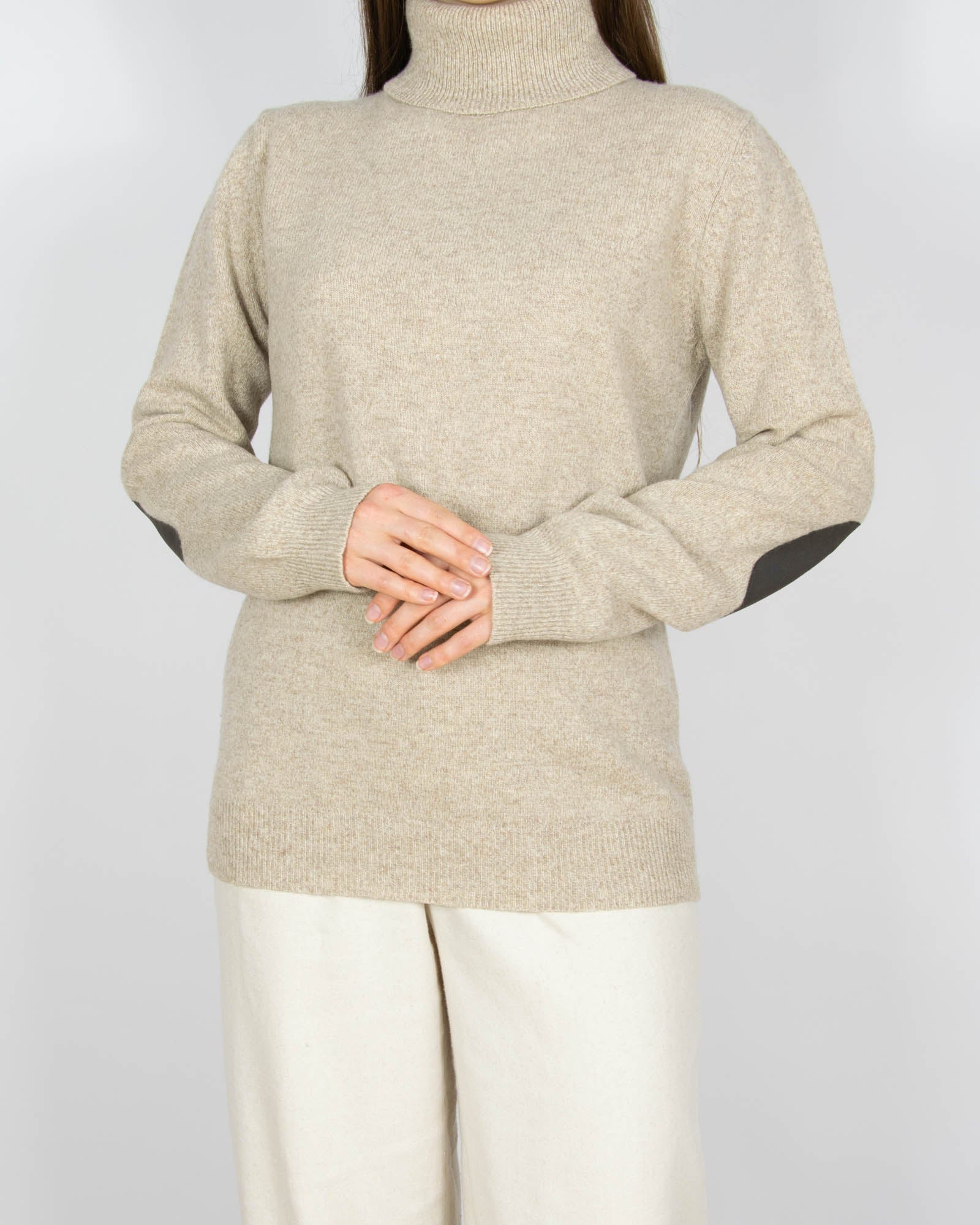 Beżowy wełniany (wełna jagnięca) sweter Filippa K - M