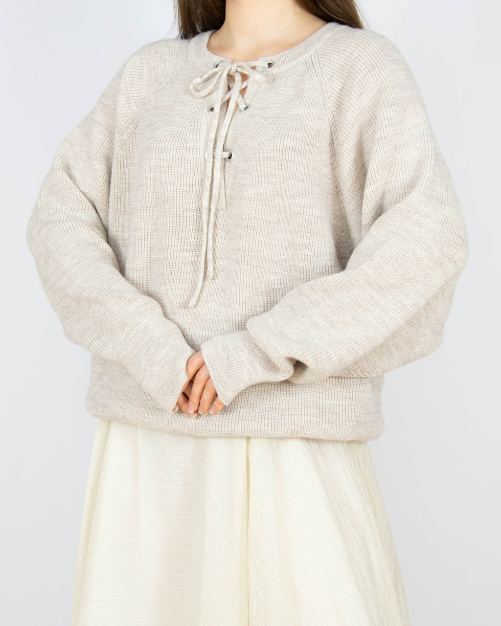 Beżowy (wełna + alpaka) sweter ARNIE SAYS