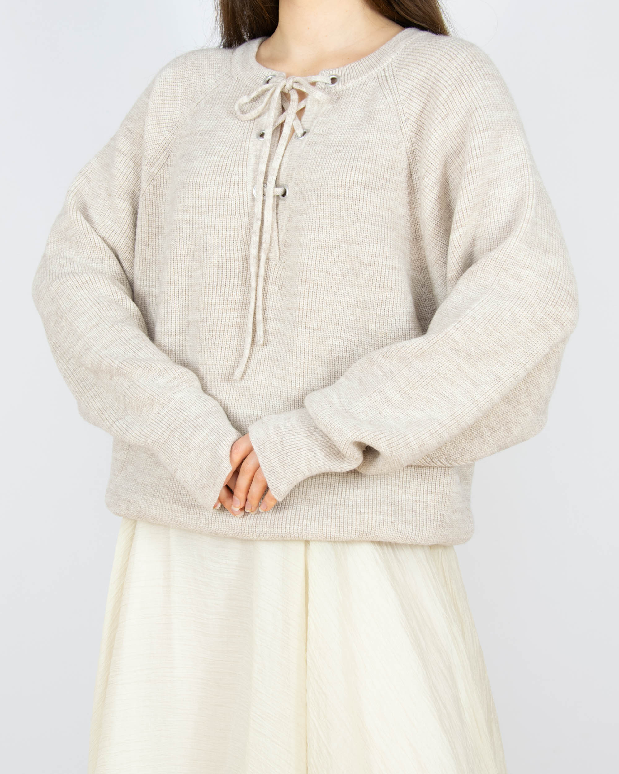 Beżowy (wełna + alpaka) sweter ARNIE SAYS