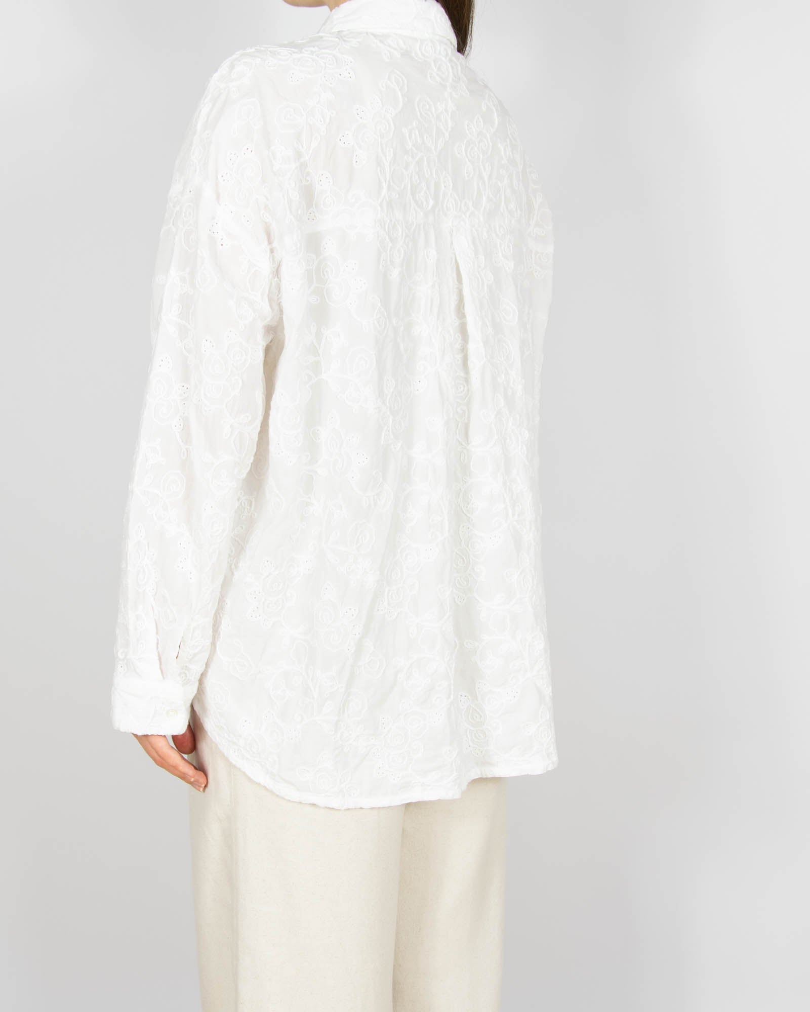 Biała bawełniana haftowana koszula ONLY - XL