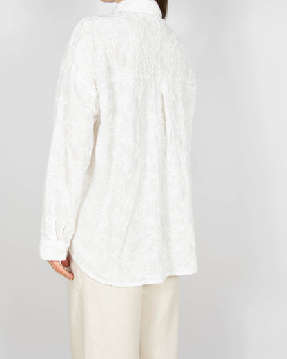 Biała bawełniana haftowana koszula ONLY - XL