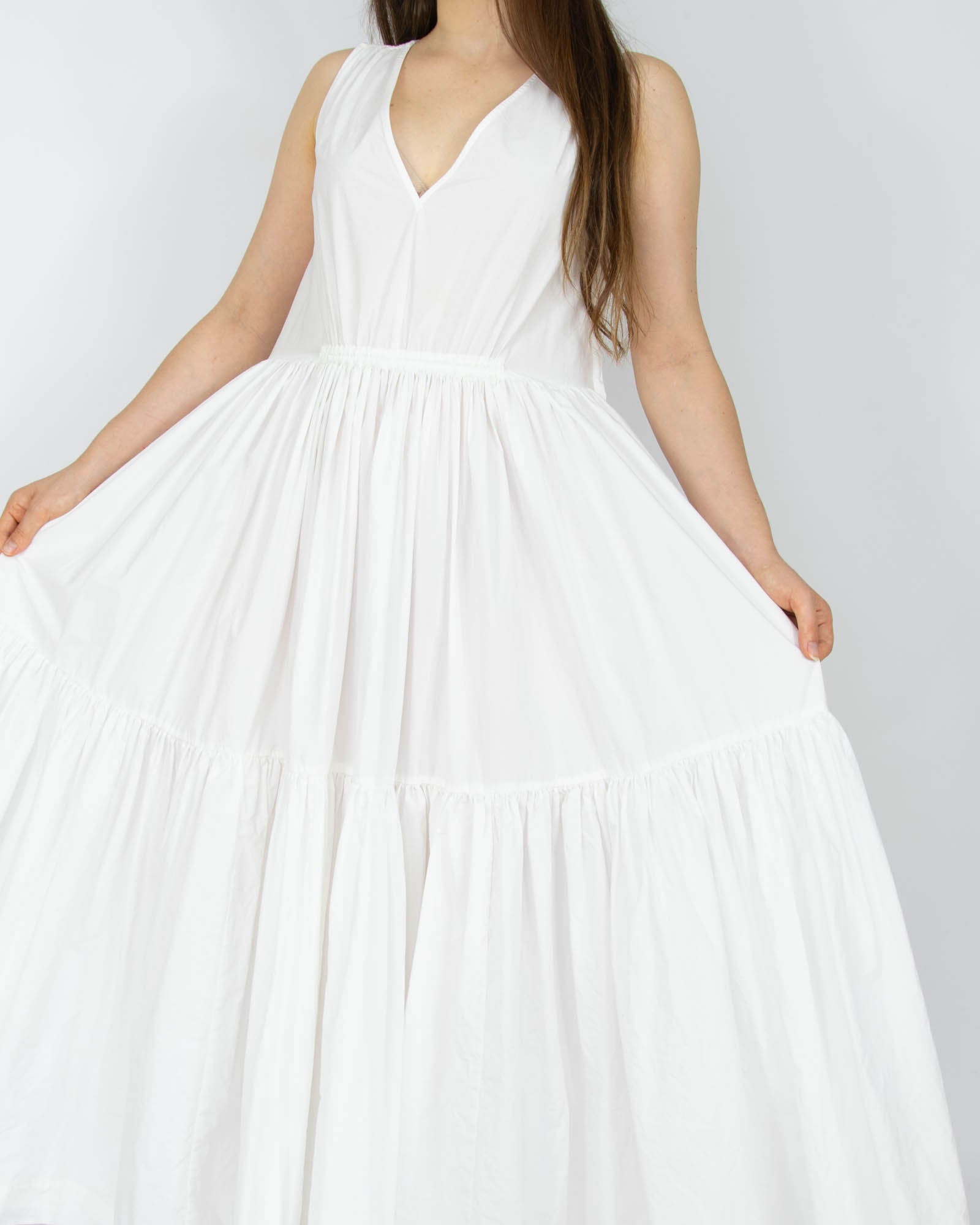 Biała bawełniana sukienka maxi H&M Premium - S