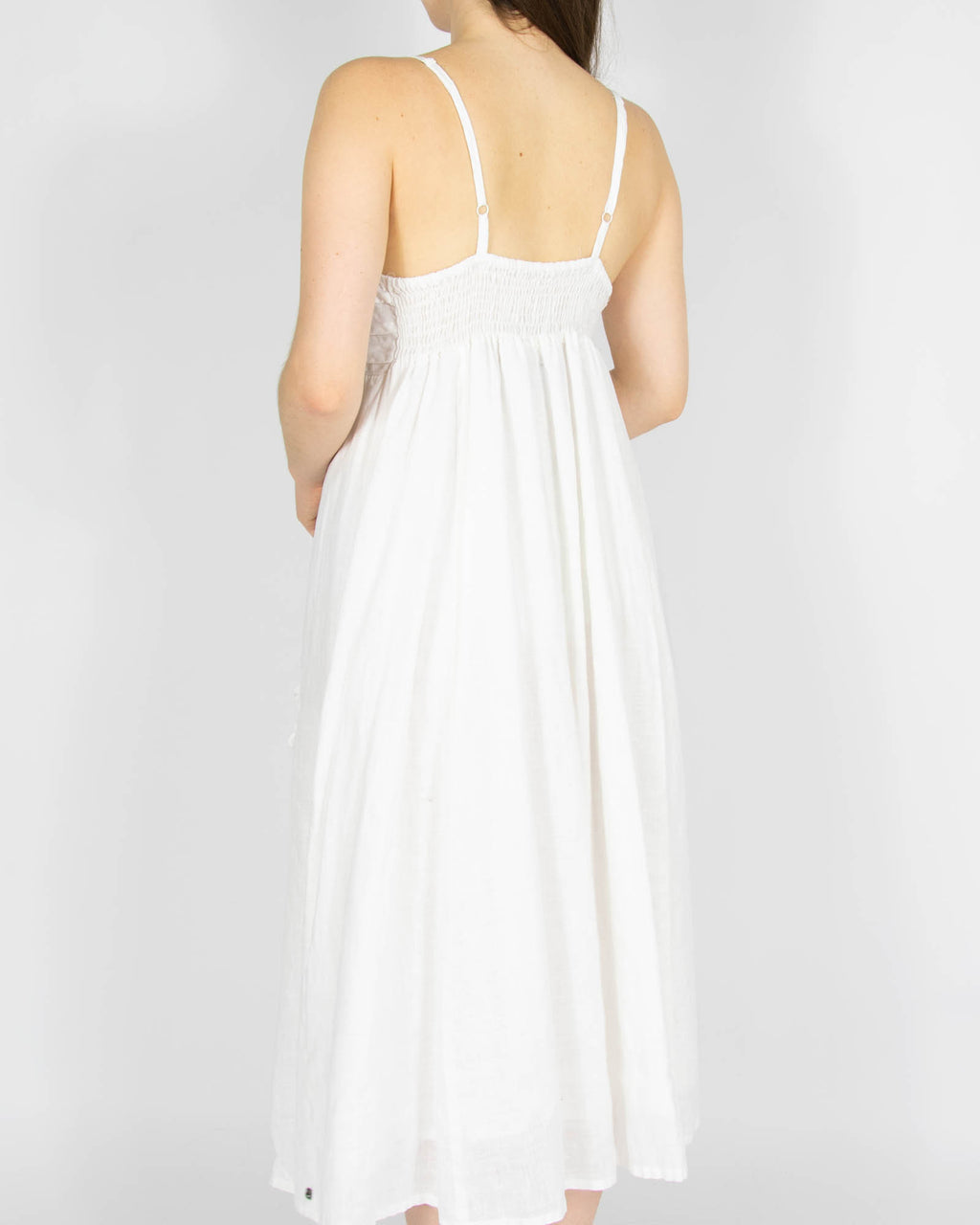 Biała lniana sukienka CLAIRE - S/M