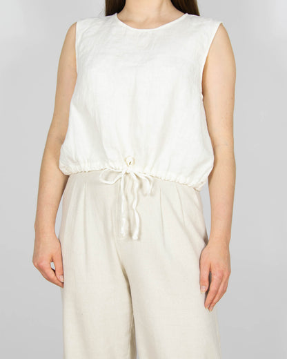 Nowy biały lniany top Zara (ZW COLLECTION) - M