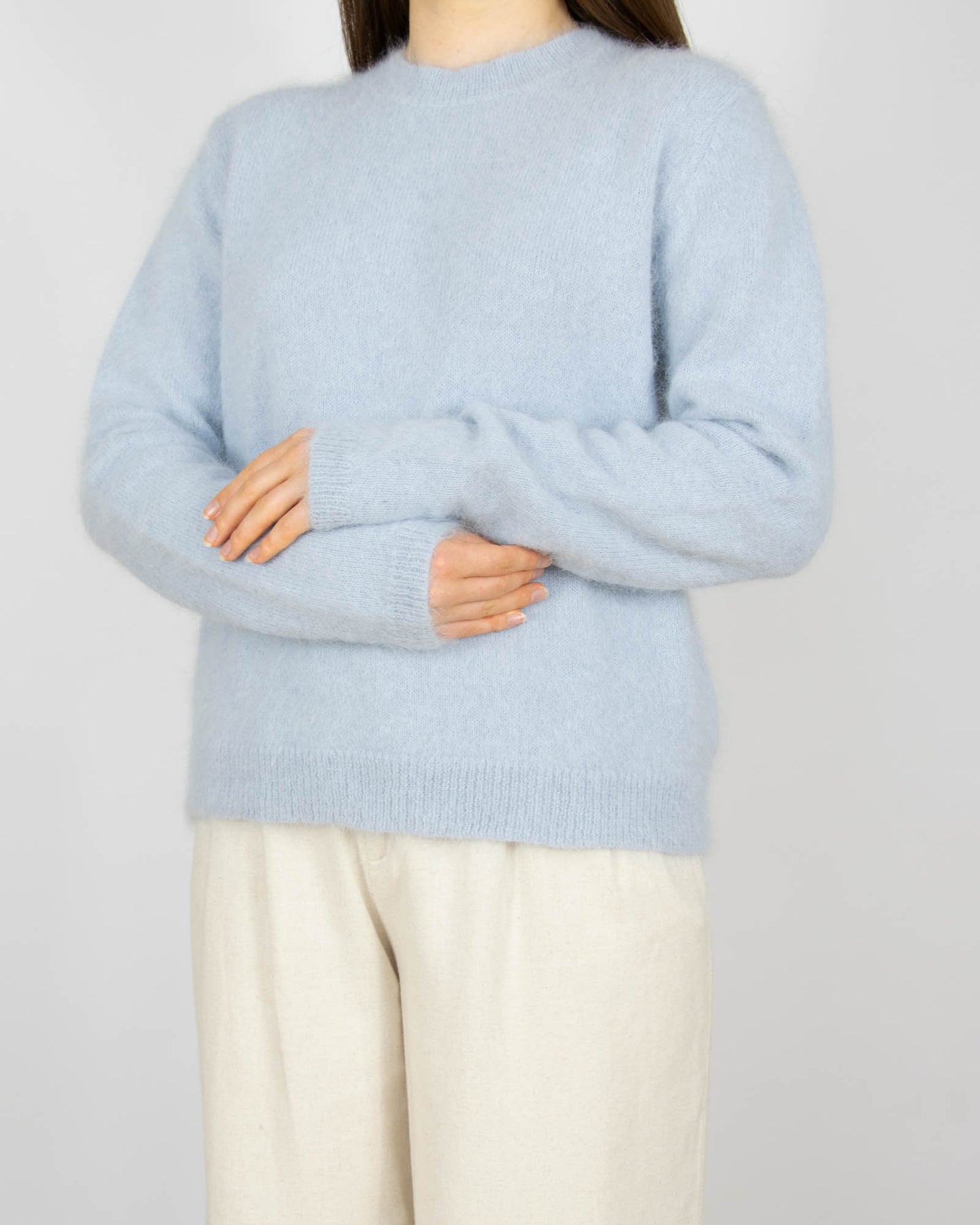 Błękitny wełniany (angora) sweter SAND COPENHAGEN - M
