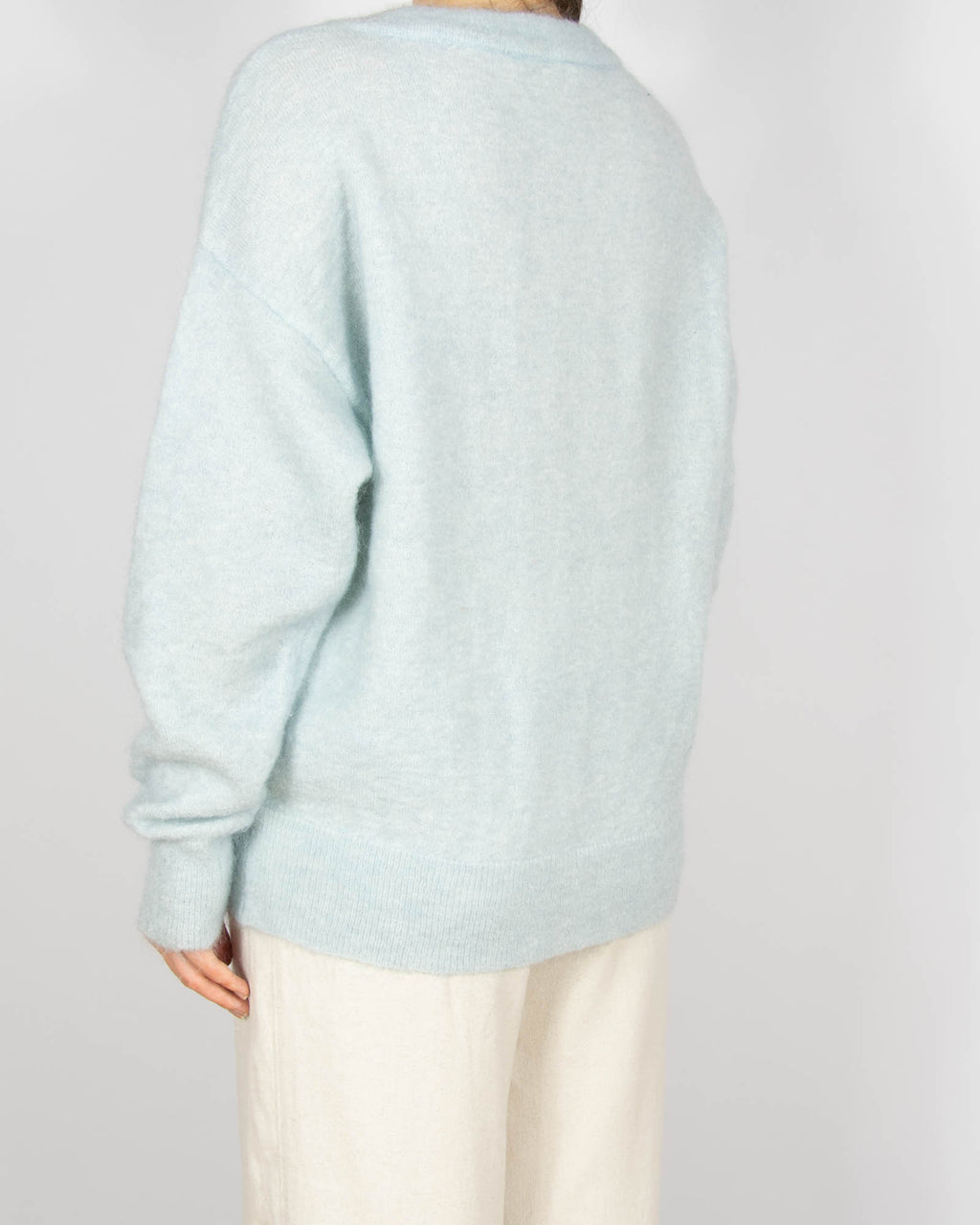 Błękitny (wełna + moher) sweter GESTUZ - L