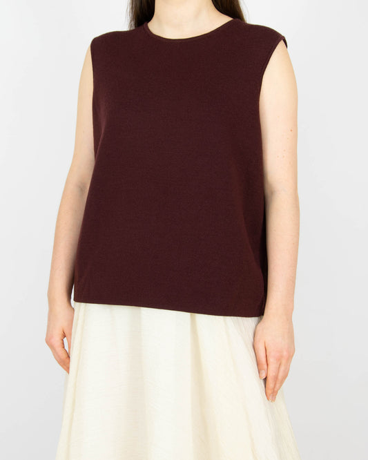 Bordowa wełniana kamizelka COS