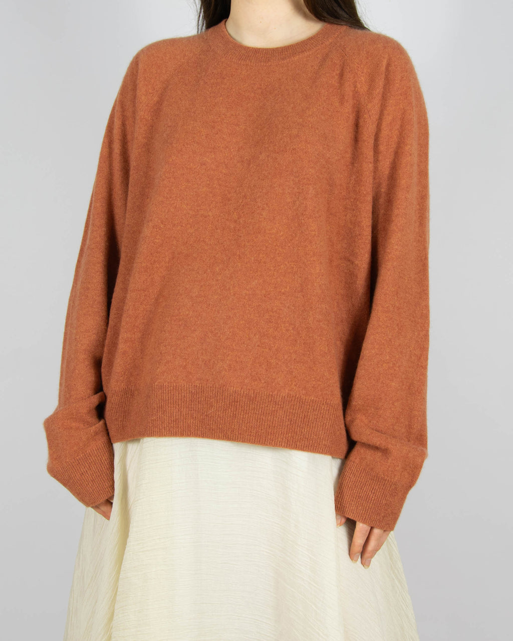 Brązowo pomarańczowy kaszmirowy sweter Samsoe Samsoe - L/XL