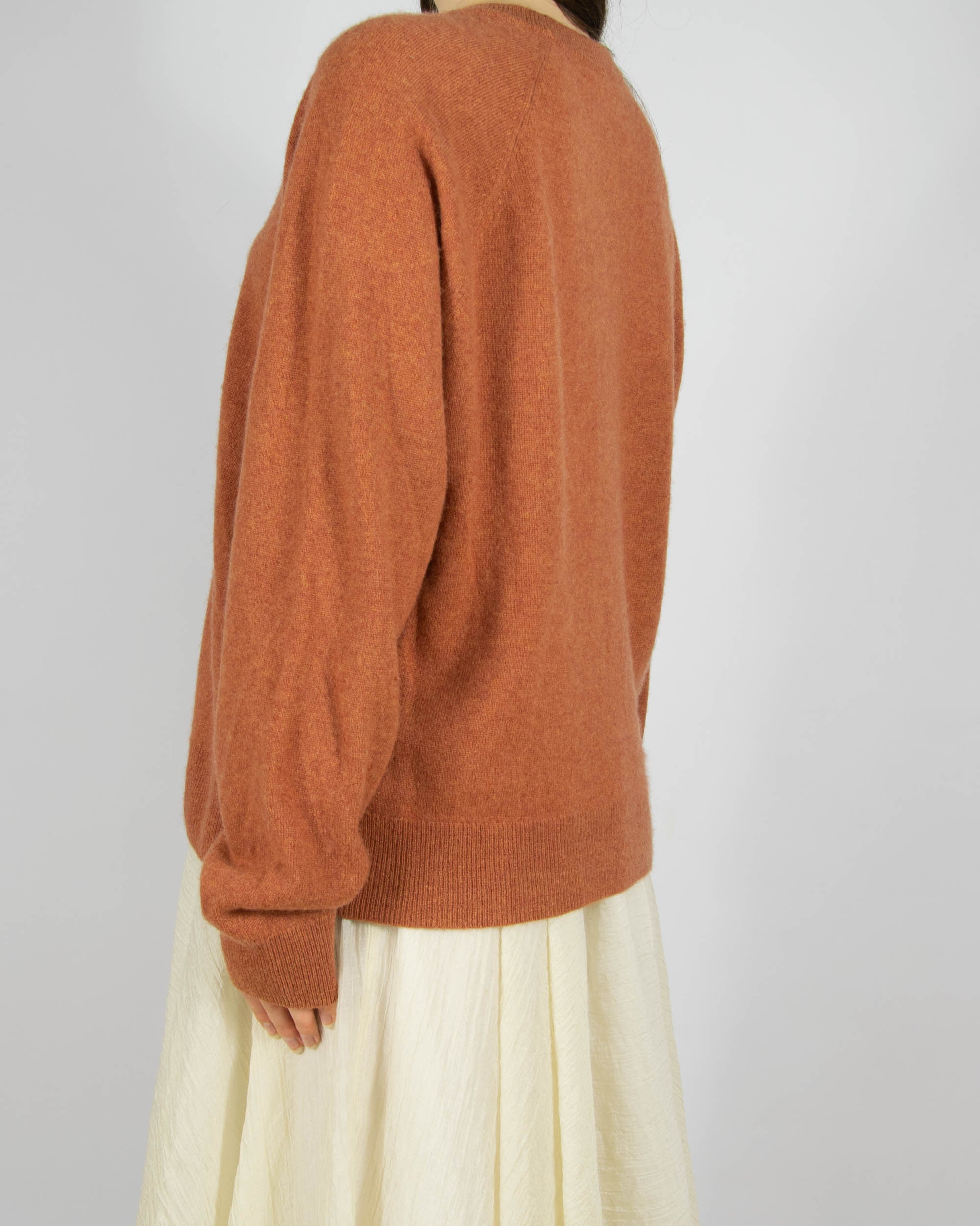 Brązowo pomarańczowy kaszmirowy sweter Samsoe Samsoe - L/XL
