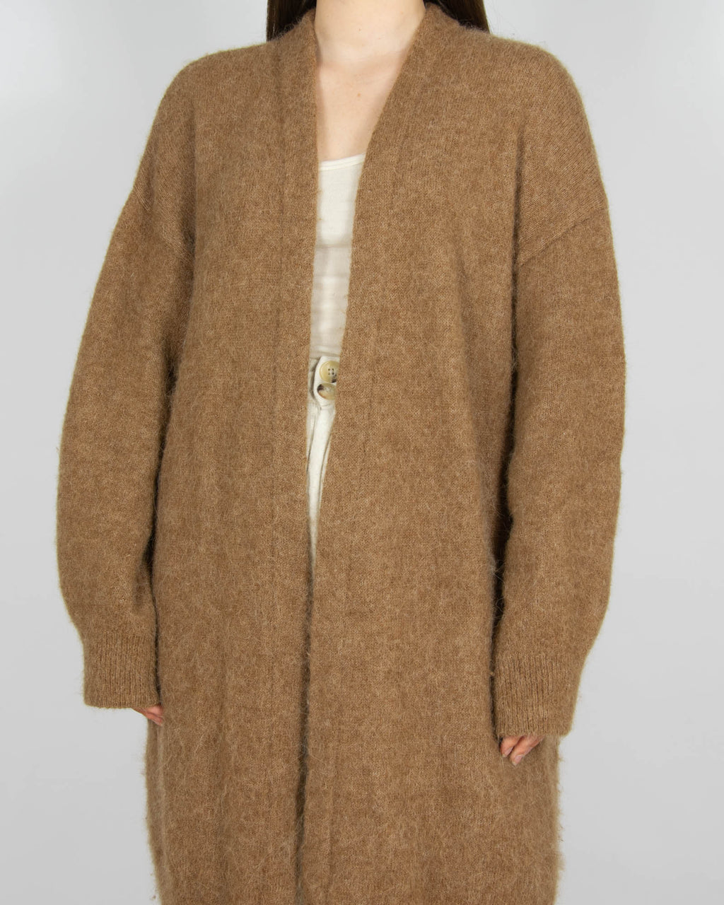 Brązowy (alpaka + wełna) kardigan H&M Premium - M