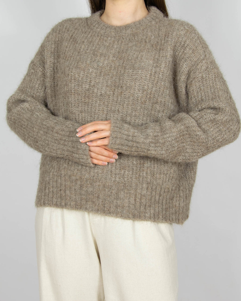Brązowy wełniany (alpaka) sweter Vero Moda - M