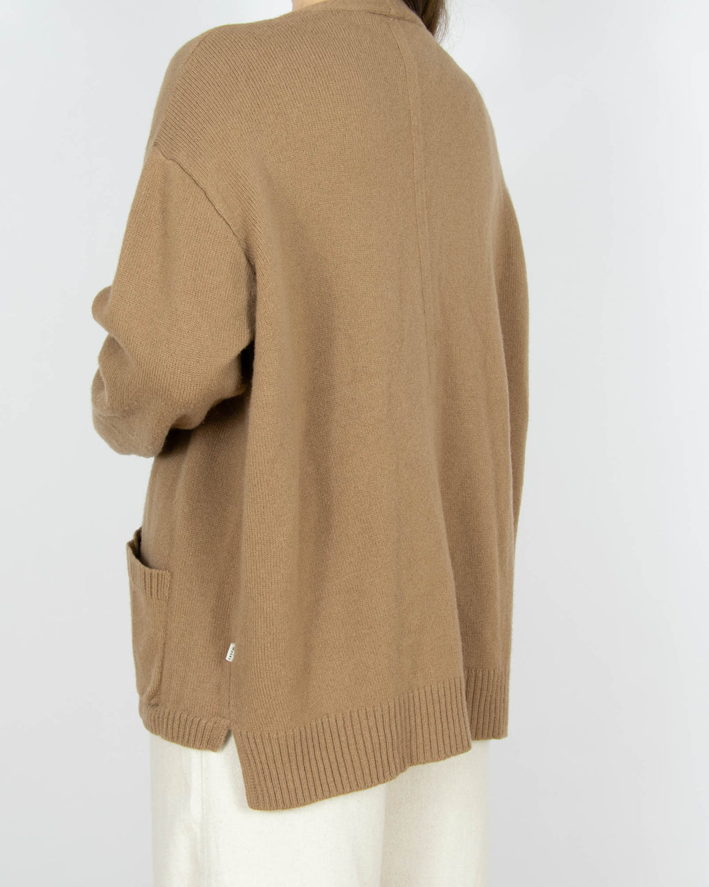 Brązowy wełniany (merino extrafine) kardigan MAERZ - XL/XXL