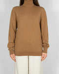 Beżowy wełniany (superior merino) sweter z golfem These Glory Days