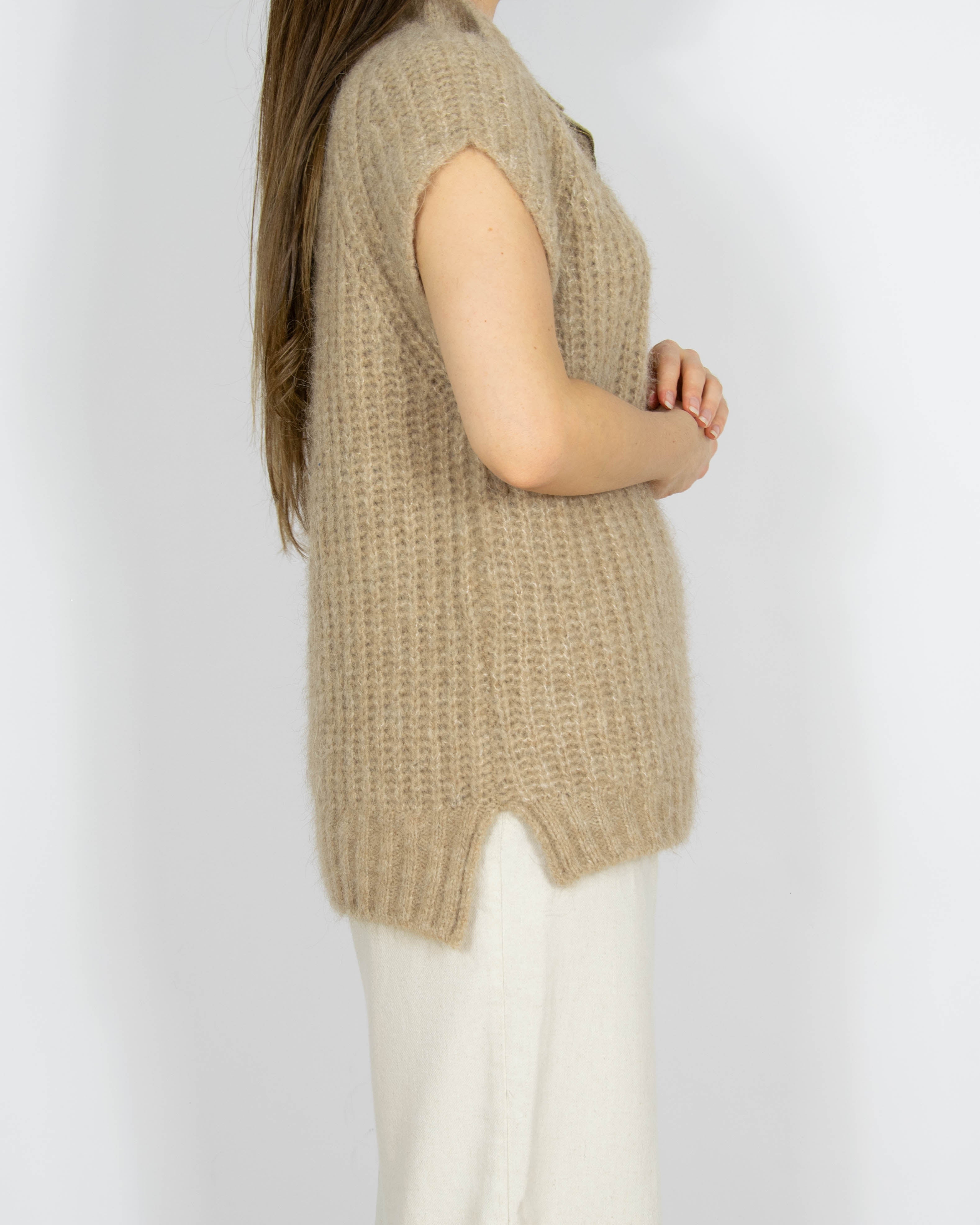 Beżowa wełniana (wełna + alpaka) kamizelka NOA NOA - L