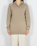 Beżowy welniany (merino) zapinany sweter Dressmann - M