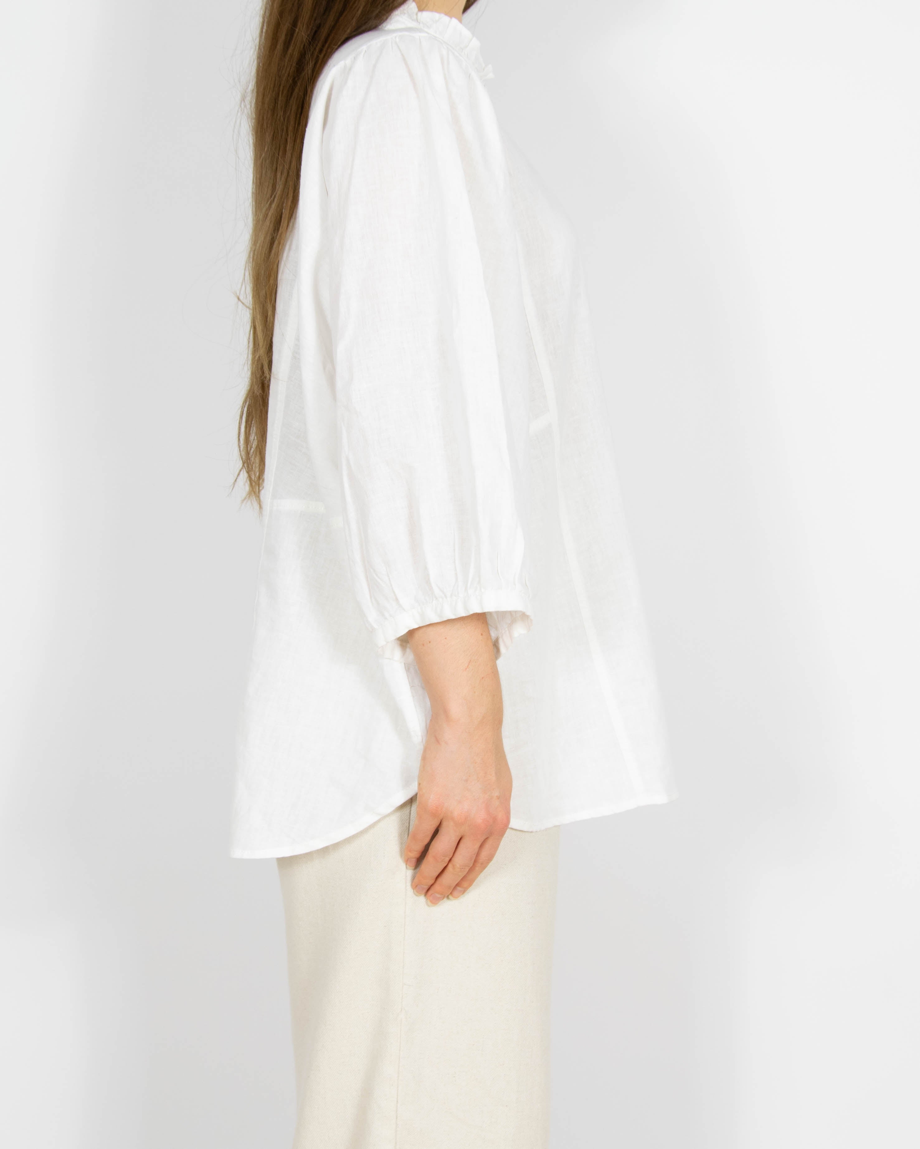 Biała lniano bawełniana koszula H&M - XL
