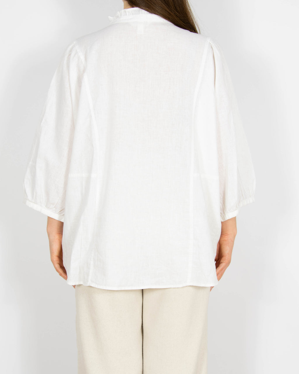 Biała lniano bawełniana koszula H&M - XL