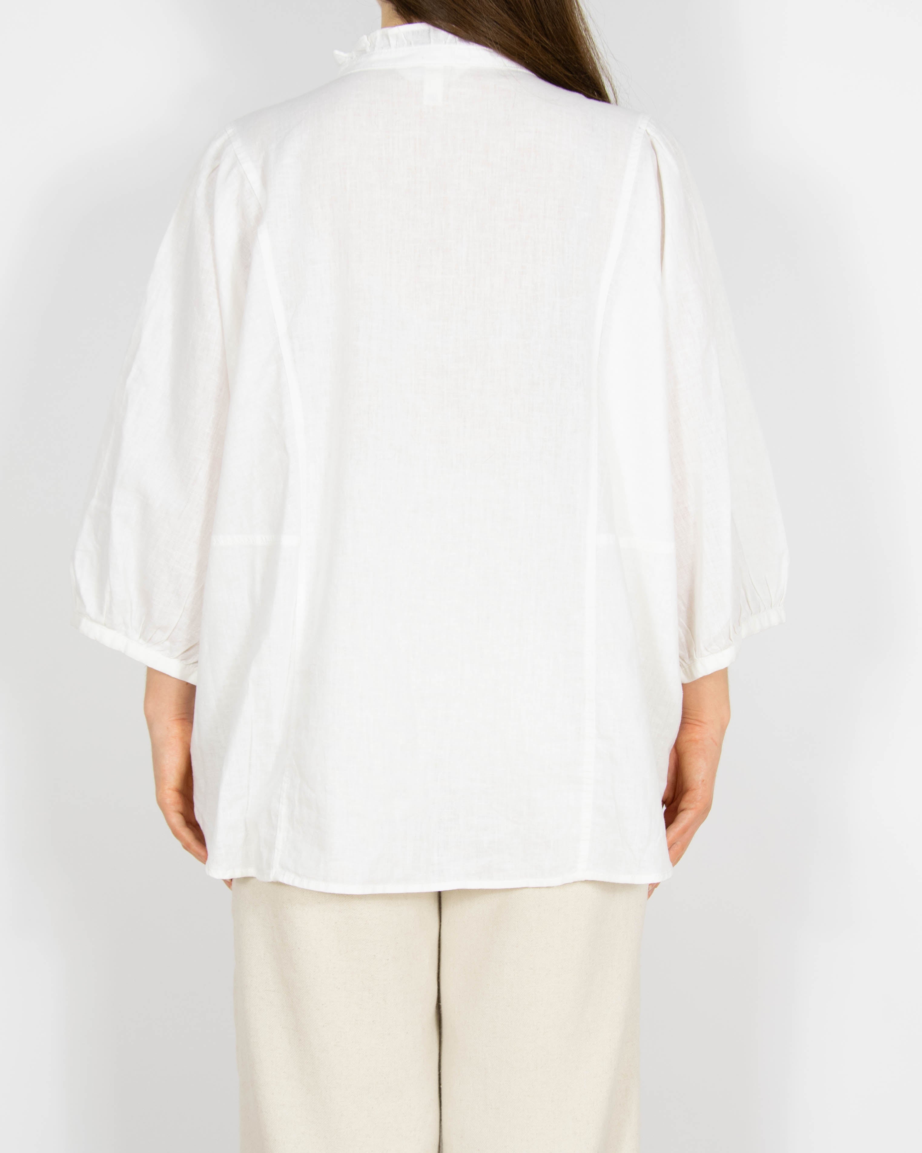 Biała lniano bawełniana koszula H&M - XL