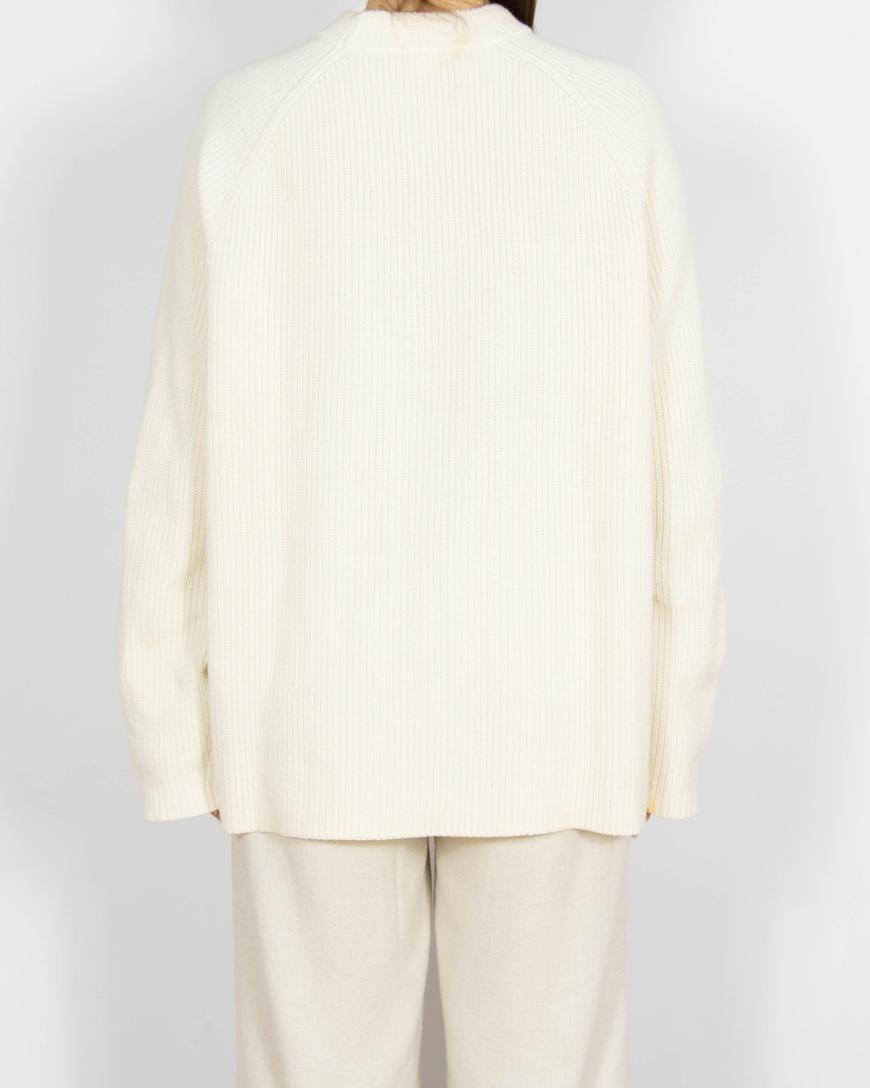 Biały bawełniany sweter Hugo Boss - L/XL