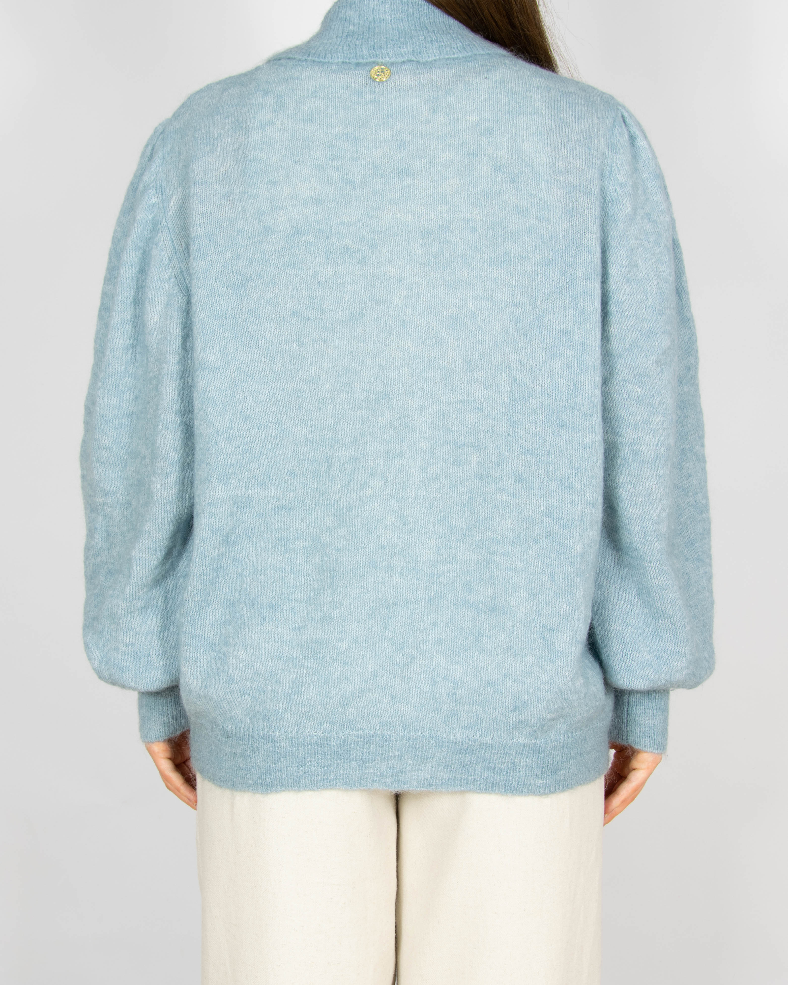 Błękitna wełniana (moher + wełna) bluza CLAIRE - XL/XXL