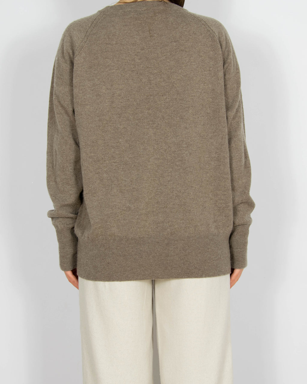 Brązowy wełniany (merino) sweter z kaszmirem Arnie Says - L