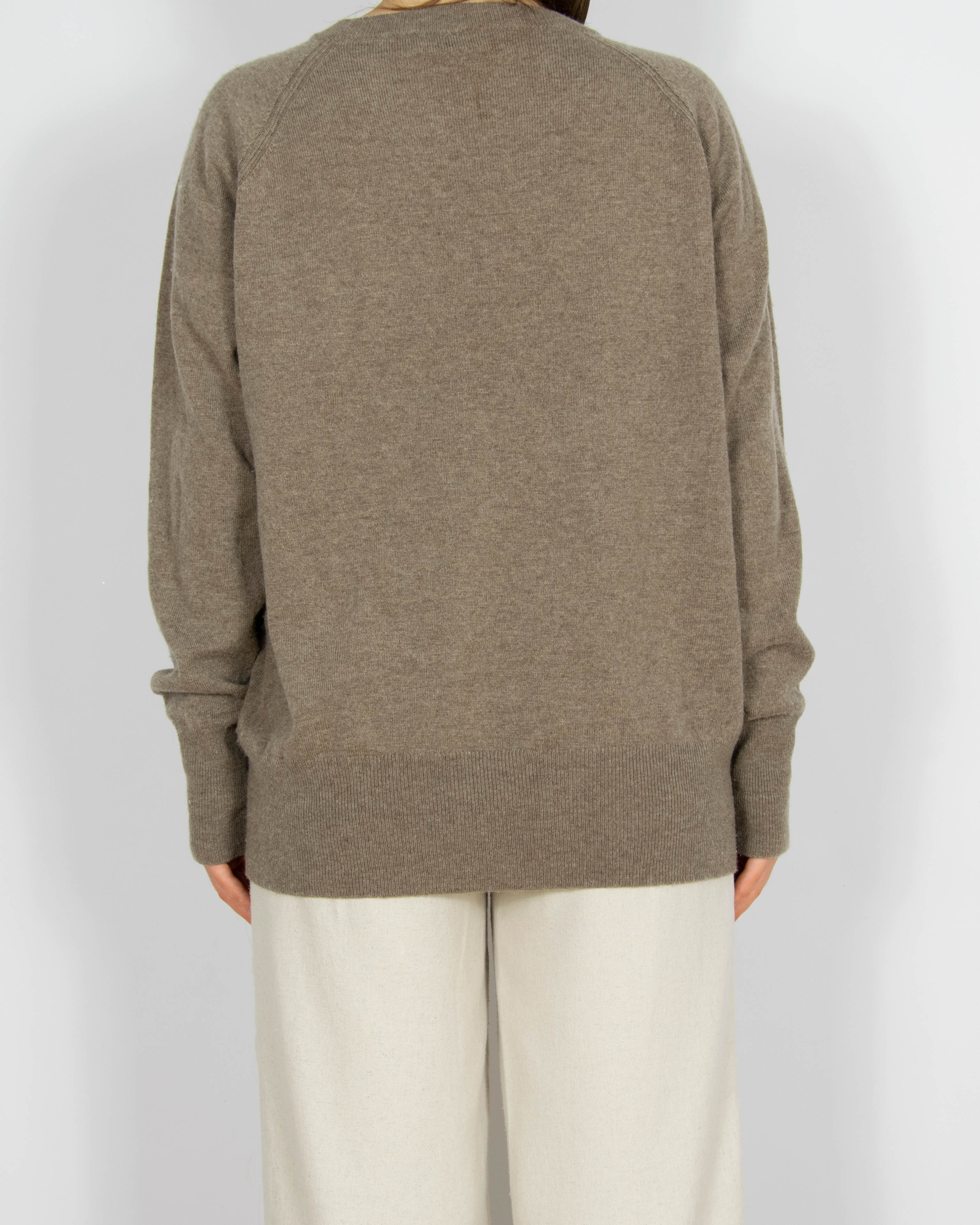 Brązowy wełniany (merino) sweter z kaszmirem Arnie Says - L