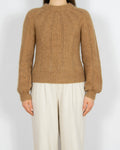 Brązowy wełniany moherowy sweter Handmade
