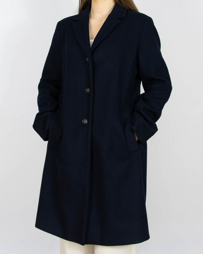 Ciemnogranatowy wełniany płaszcz Max Mara - L/XL