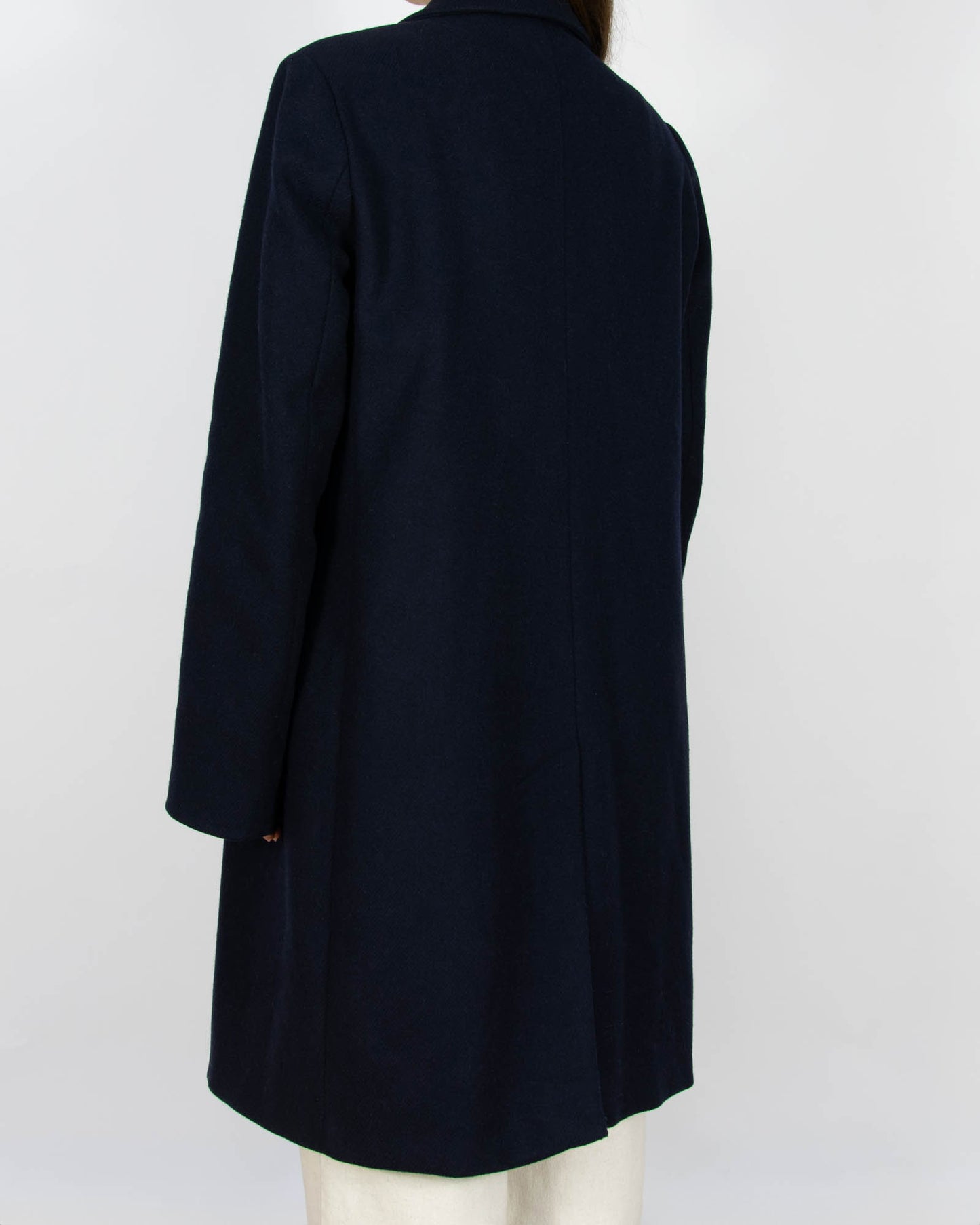 Ciemnogranatowy wełniany płaszcz Max Mara - L/XL