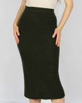 Ciemnozielona (alpaka + wełna) dopasowana spódnica PEAK PERFORMANCE
