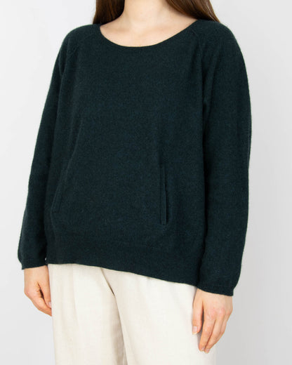 Ciemnozielony kaszmirowy sweter z kieszonką WHISTLES - M/L