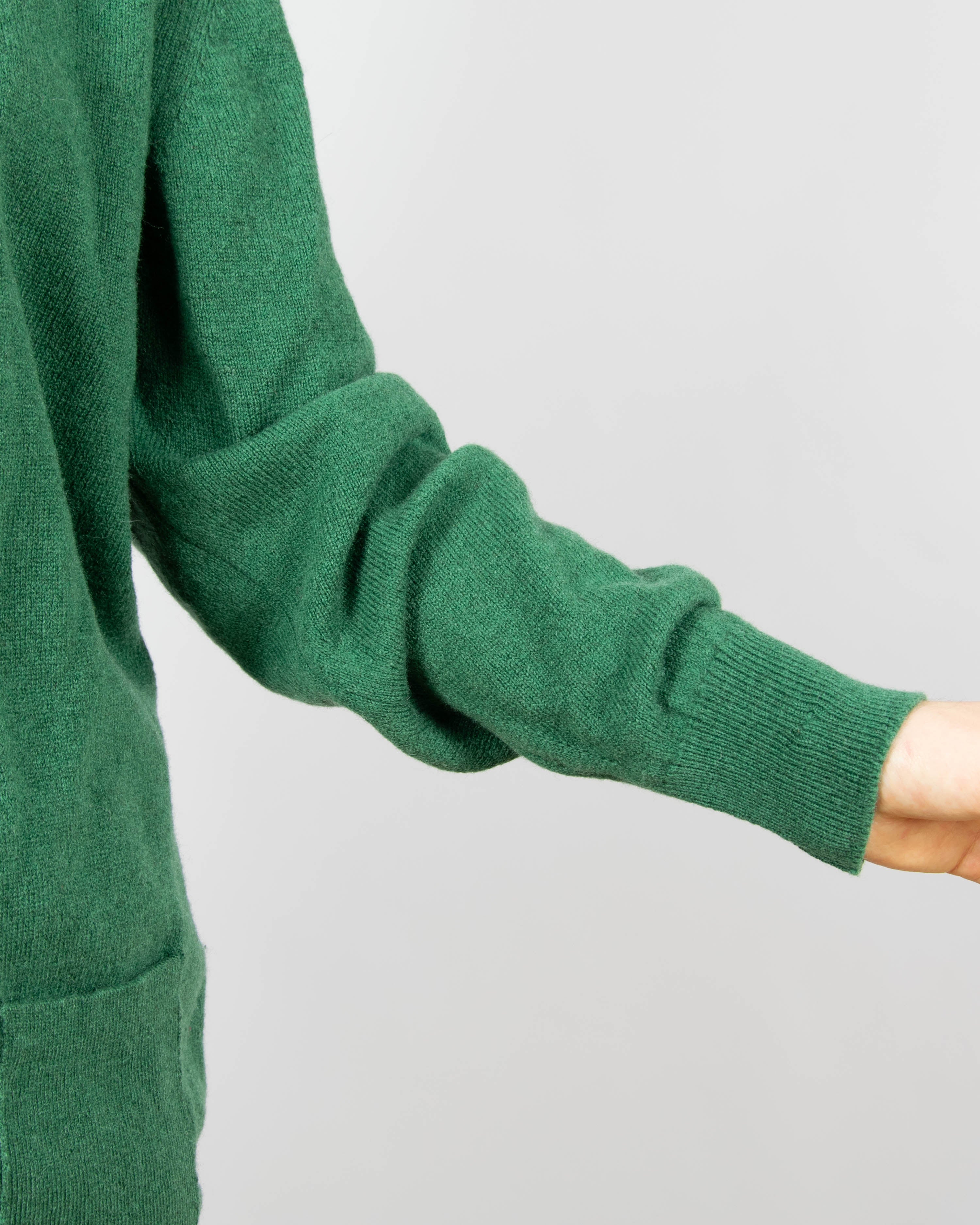 Ciemnozielony wełniany (wełna jagnięca) kardigan Burrberys - M