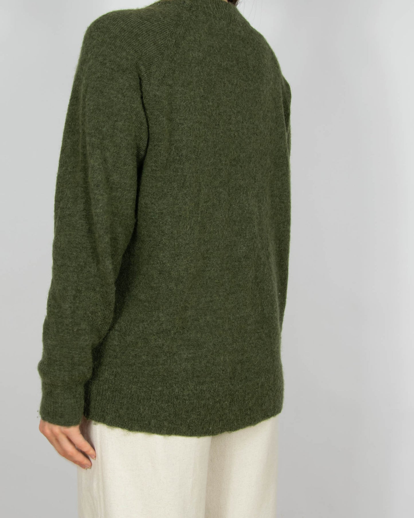 Ciemnozielony (wełna + alpaka) sweter SELECTED FEMME - M