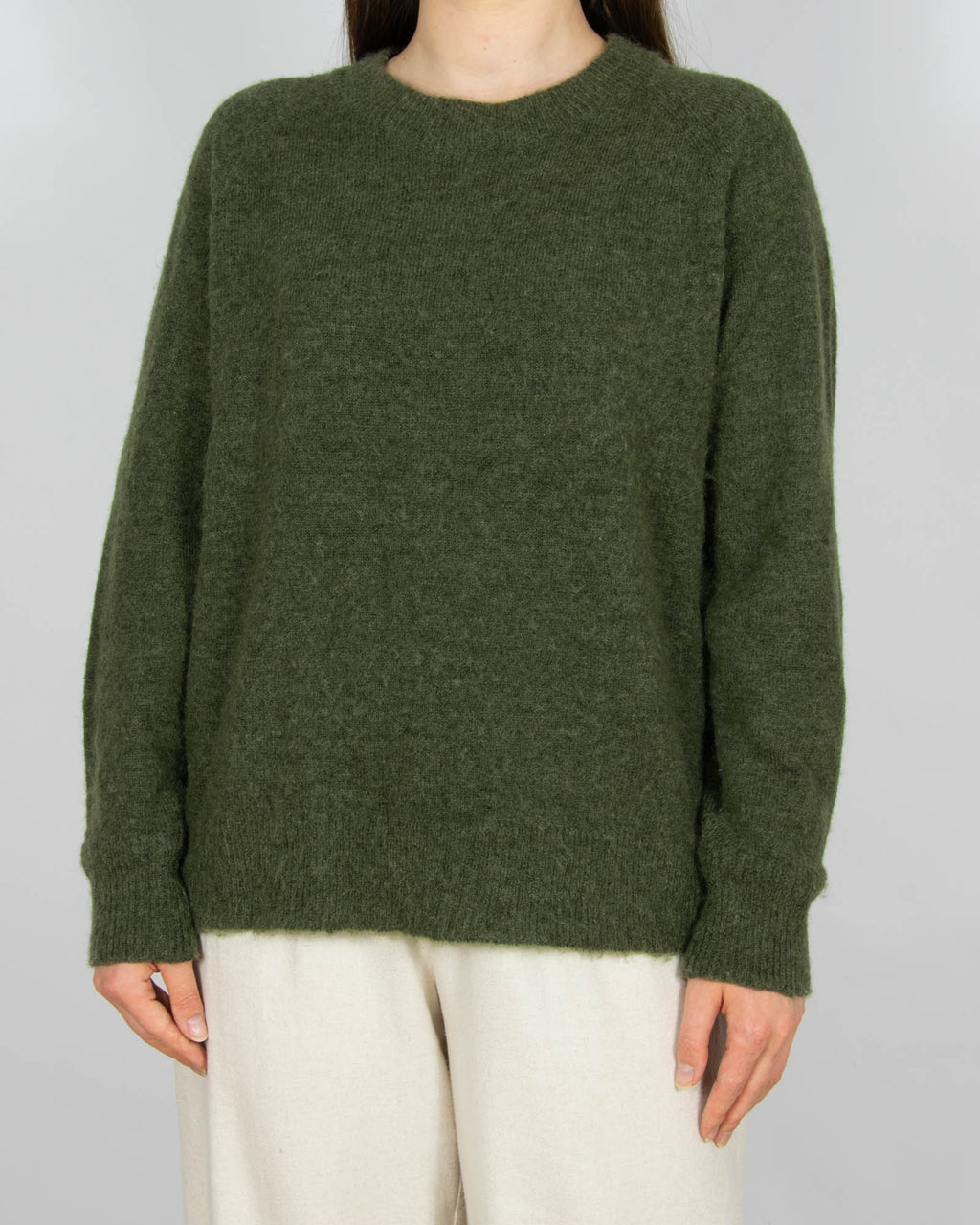 Ciemnozielony (wełna + alpaka) sweter SELECTED FEMME