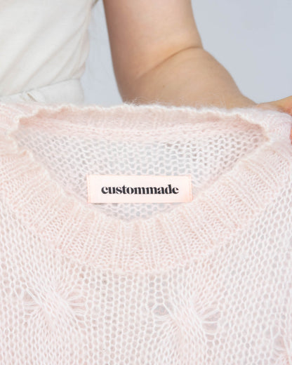 Pudrowy różowy (kid moher + wełna) sweter CUSTOMMADE - S/M