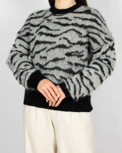 Szaro czarny (wełna + moher) sweter CUSTOMMADE - S/M