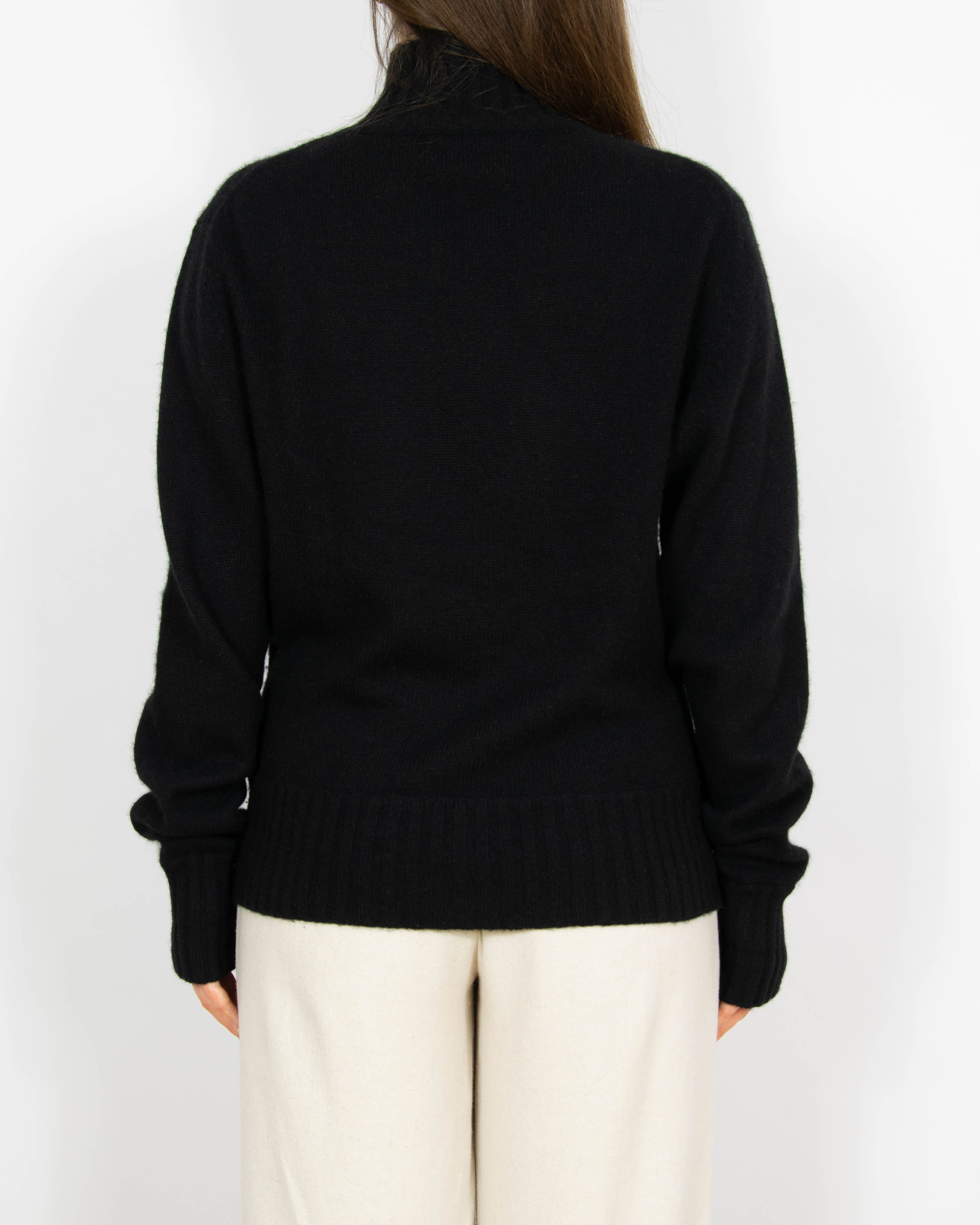 Czarny gruby kaszmirowy sweter Jake's - M/L