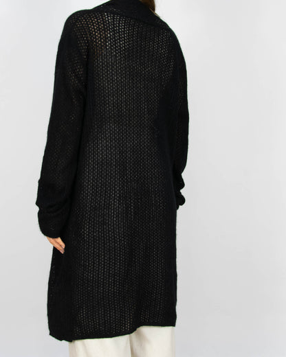 Czarny kaszmirowy długi kardigan Simply Cashmere - XL