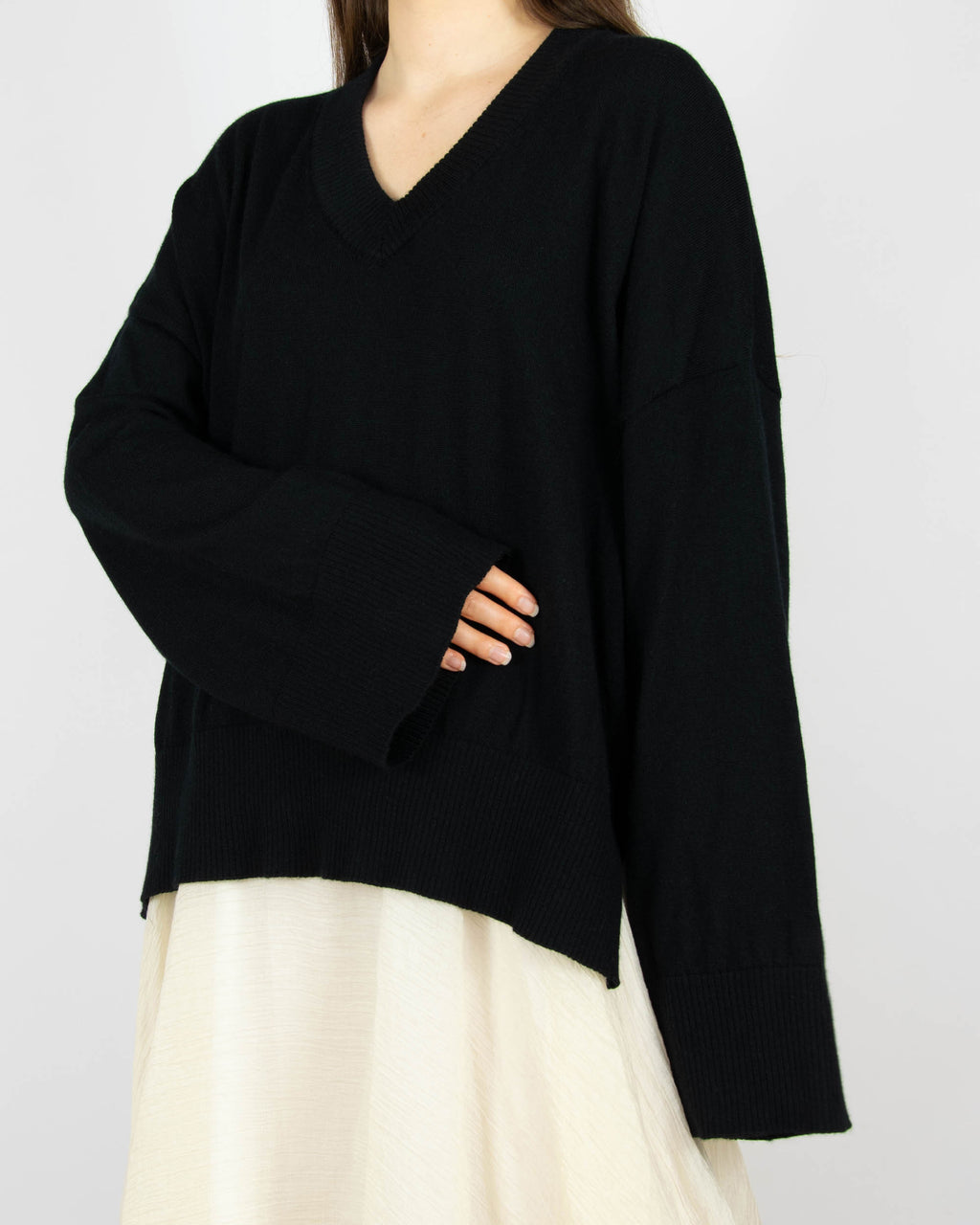 Czarny (merino extra fine) sweter Cubus - XL