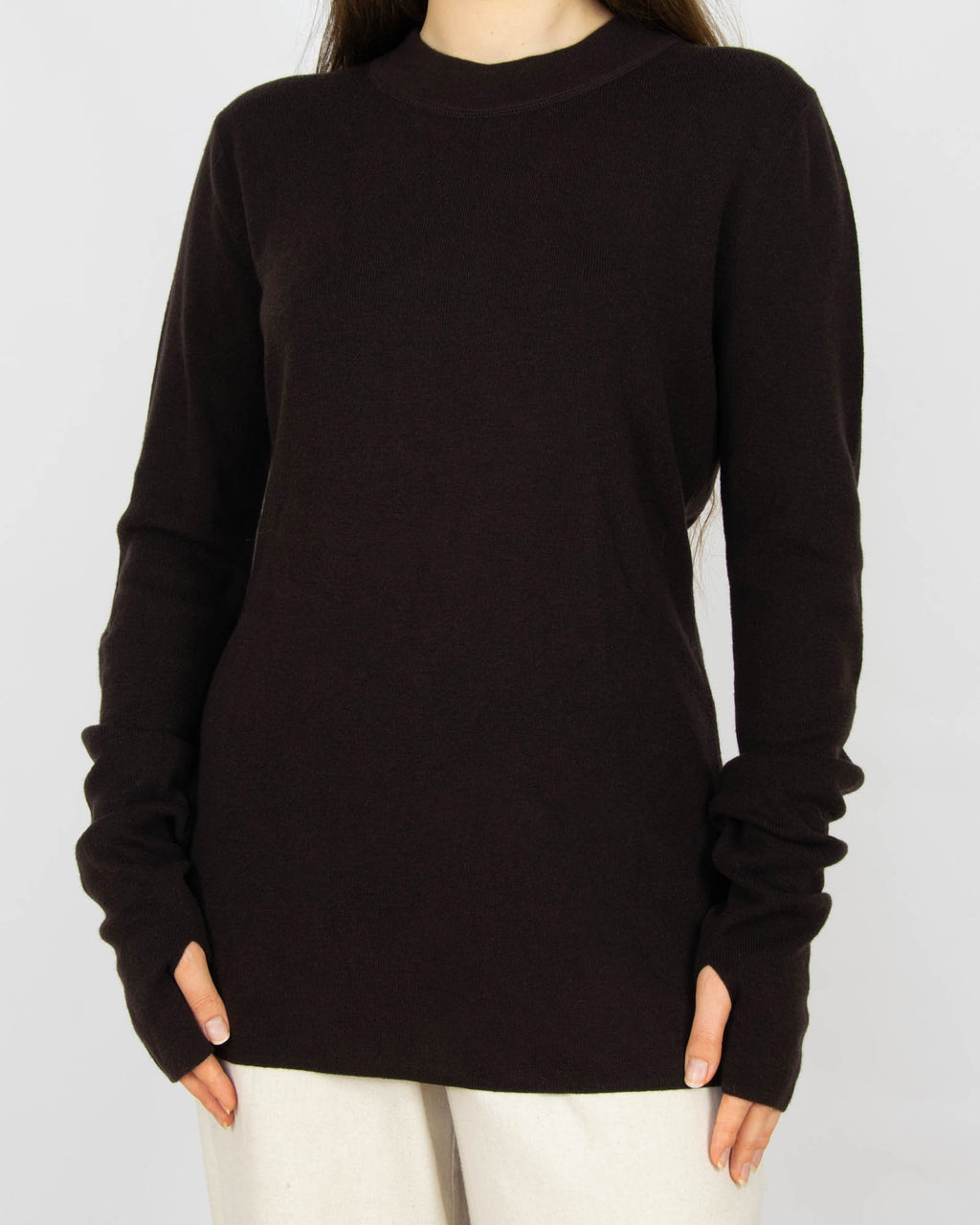 Czekoladowy (wełna + kaszmir) sweter H&M Premium