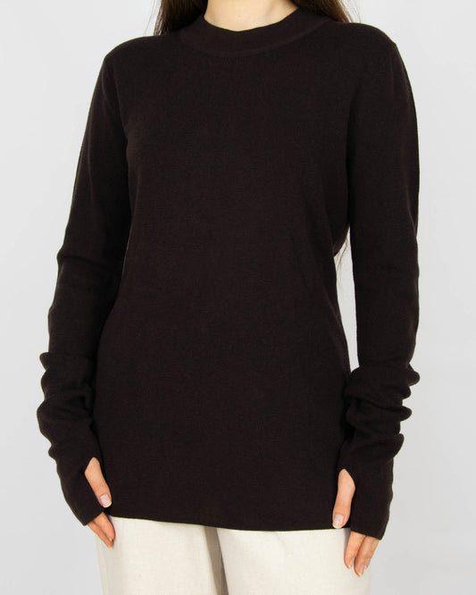 Czekoladowy (wełna + kaszmir) sweter H&M Premium