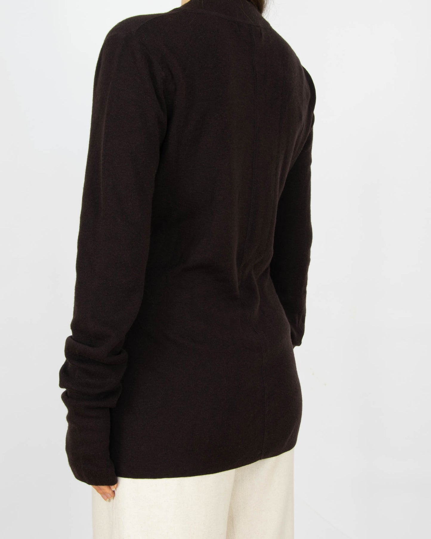 Czekoladowy (wełna + kaszmir) sweter H&M Premium - L