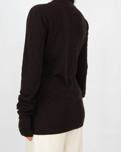 Czekoladowy (wełna + kaszmir) sweter H&M Premium - L