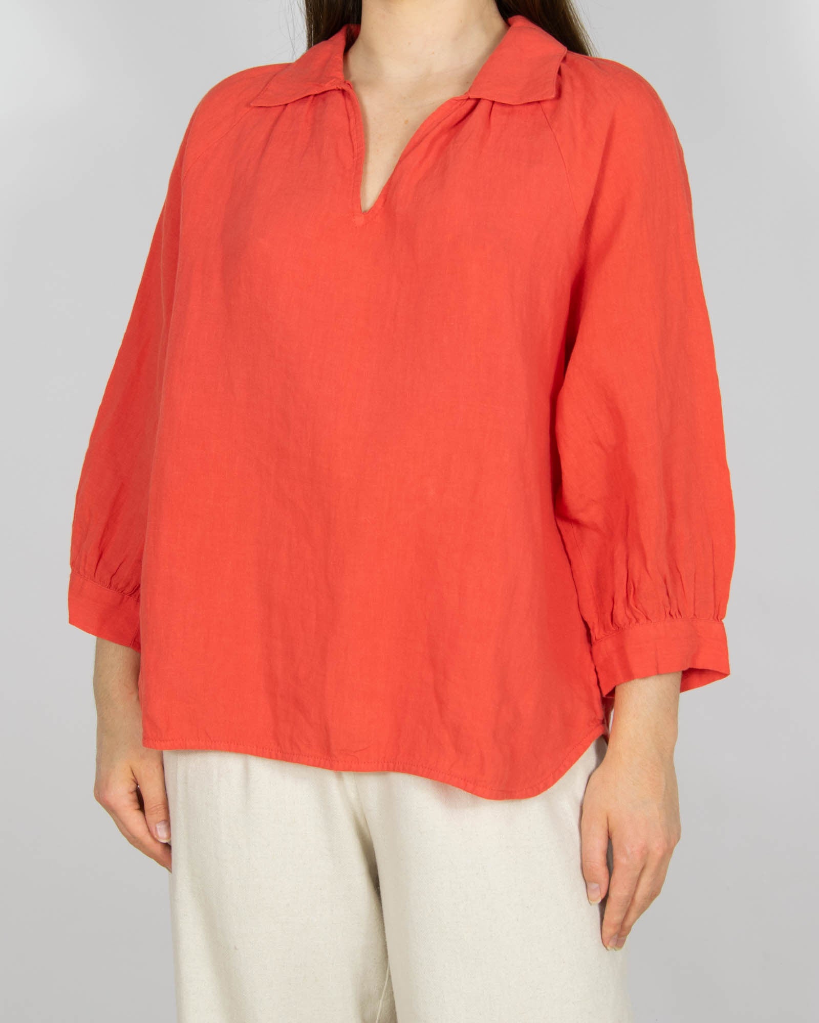 Czerwona lniana bluzka Part Two - S