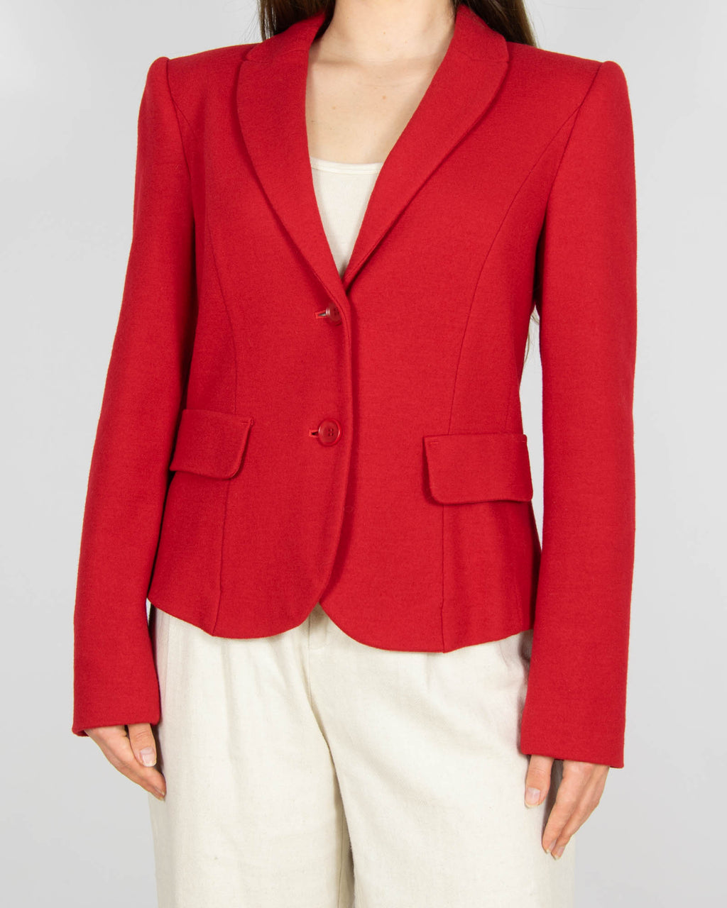 Czerwony (wełna + kaszmir) blazer MARC CAIN - M
