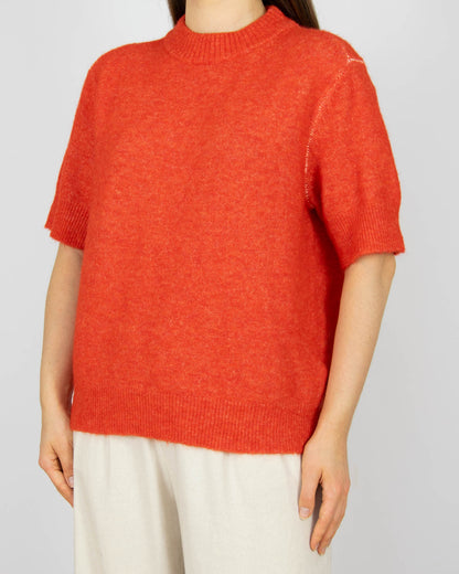 Pomarańczowo czerwony (alpaka + wełna) sweter DAY Birger et Mikkelsen - M/L