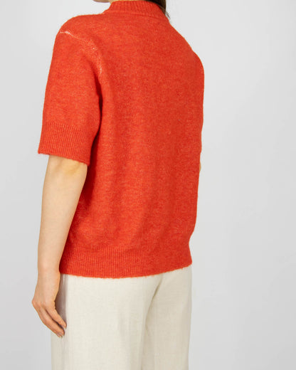 Pomarańczowo czerwony (alpaka + wełna) sweter DAY Birger et Mikkelsen - M/L