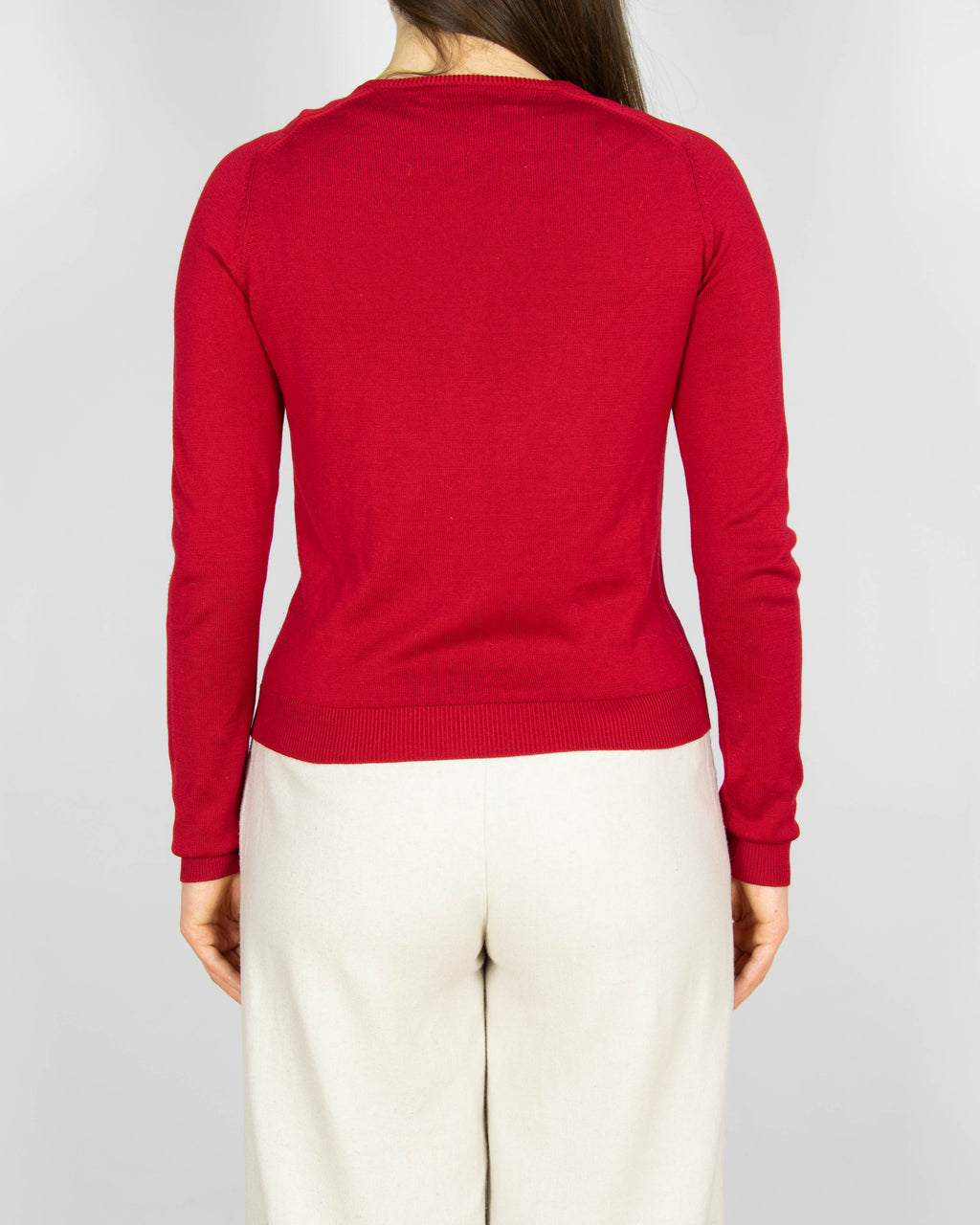 Czerwony jedwabny kardigan August Silk - XS