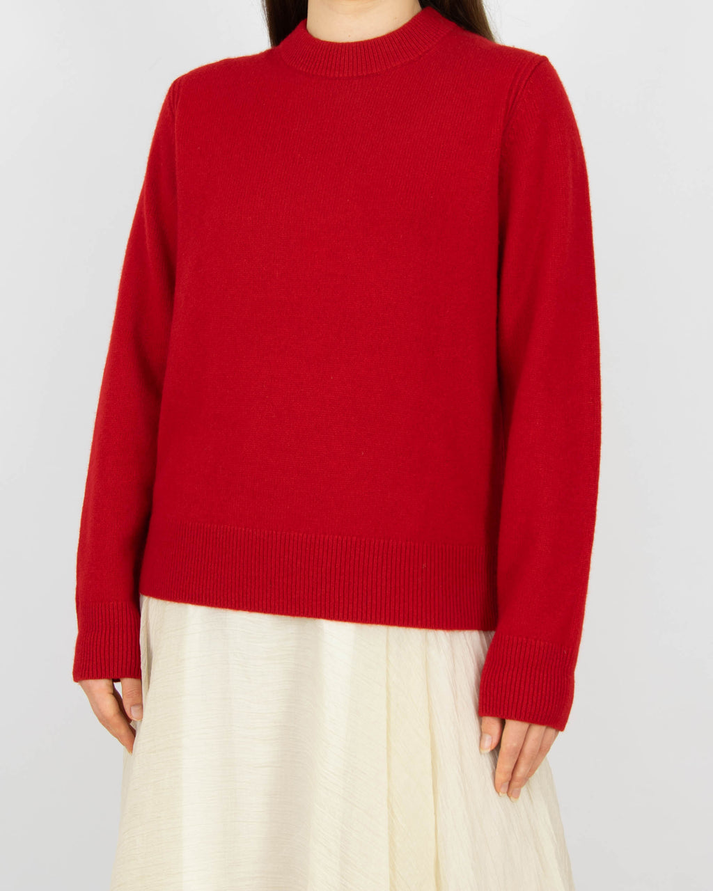 Czerwony kaszmirowy sweter COS 